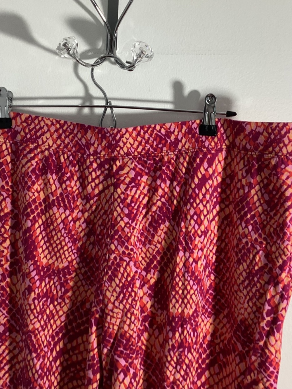 D & CO. BEACH XL WIDE LEG PINK PURPLE GEOMETRIC PRINT COTTON/VISCOSE BLEND - Picture 5 of 8